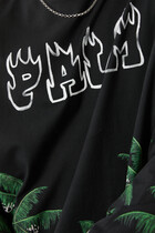 Logo Print Palm & Skull Motif Sweatshirt